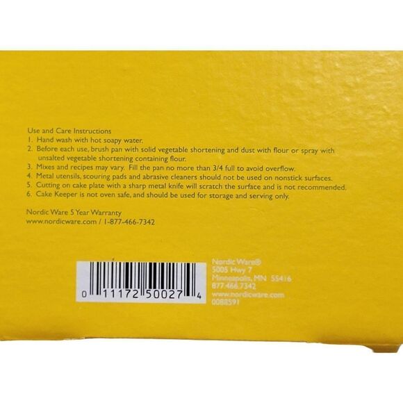 NORDICWARE Bundt Baking Set - Bundt Pan/Cake Keeper NEW - Picture 5 of 7